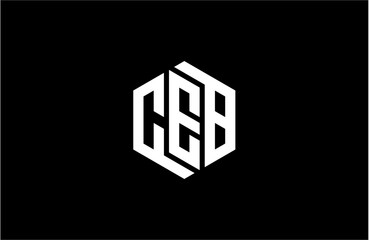 CEB creative letter logo design vector icon illustration