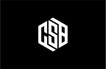 CSB creative letter logo design vector icon illustration - obrazy, fototapety, plakaty