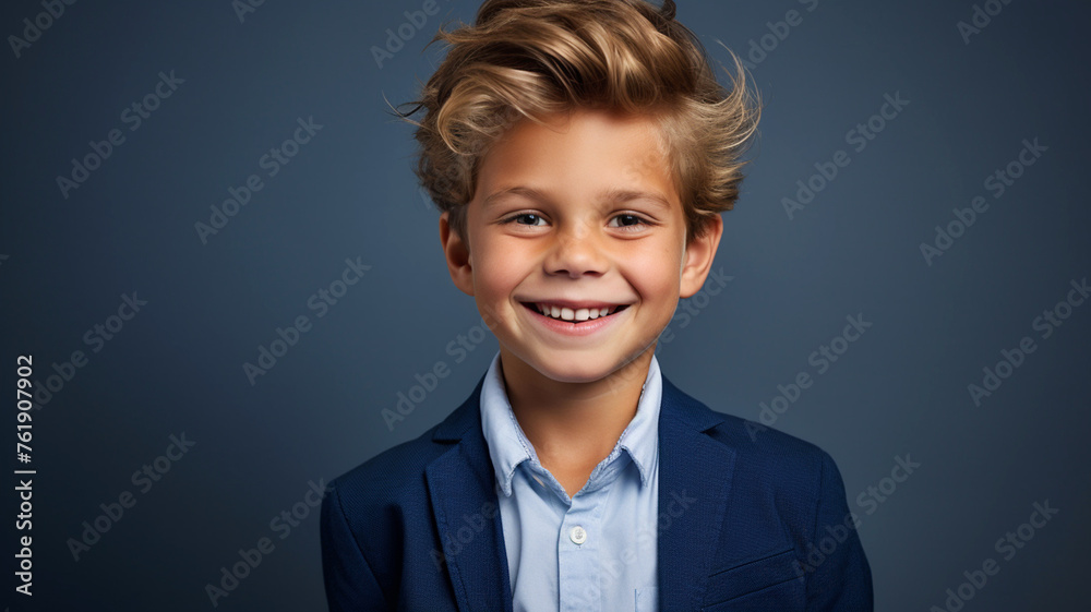 Wall mural A portrait of a cheerful young boy