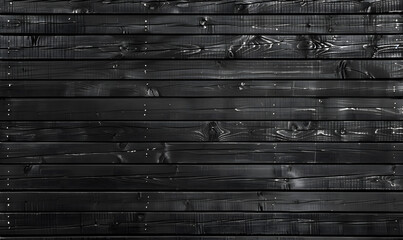 dark horizontal wood planks pattern, Generative AI  - obrazy, fototapety, plakaty