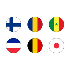 logo design vector abstract template modern symbol logo icon flag of finland flag of romania flag of senegal flag of netherlands flag of belgium flag of japan