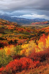 Marvel at the changing colors of autumn leaves as they paint the landscape in shades of red, orange, and gold, creating a breathtaking tapestry of fall beauty, Generative AI