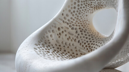 A closeup of a sleek and modern chair its smooth surface composed entirely of biofabricated materials. innovative design not only demonstrates the aesthetic possibilities - obrazy, fototapety, plakaty