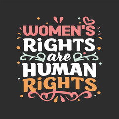Obraz premium Women's day t-shirt design illustration. Womens day quotes typography