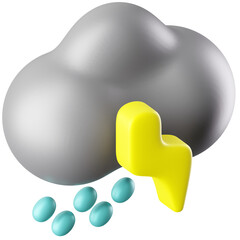 3D Icon Lightning Illustration