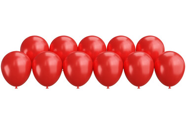 3d render of red balloons group floating.