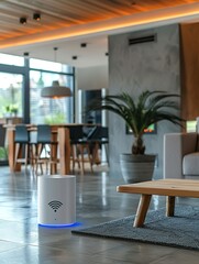 Wi-Fi connected devices in a modern smart home environment.