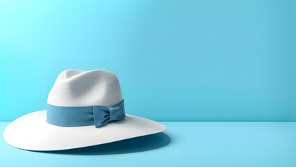 Beach Chic White Hat Concept for Fashion Brand and Resort Advertisement