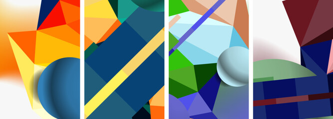 Minimal geometry. Circle, line and square design. Trendy techno business template for wallpaper, banner, background or landing