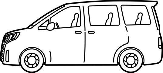 Fototapeta premium Cute car.Minivan.Sideways.