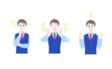 男性スタッフの表情セット