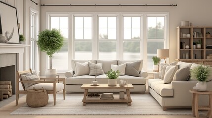 Interior composition of modern up class living room with luxurious palette  - obrazy, fototapety, plakaty