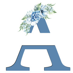 blue letter a