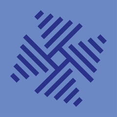 vector monogram design for ceramics or tiles with dark blue color and light blue background.