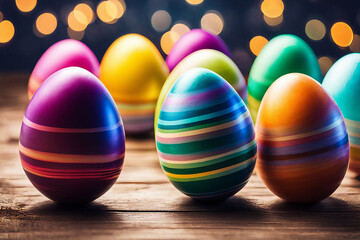Vibrant Easter Egg Celebration: A Joyful Display of Color and Light