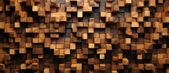 Unique pattern created by wooden pieces