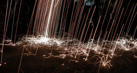 raining sparks of light