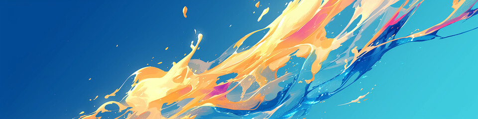 Fototapeta na wymiar AI art, colorful water splash animation background