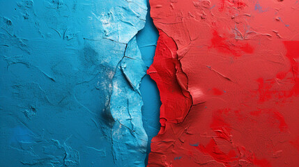 Blue and red ideologies converge and collide in the American political arena. - obrazy, fototapety, plakaty