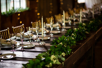 table set for a wedding