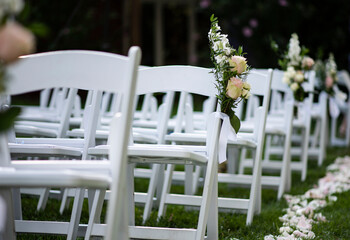 white wedding chairs
