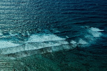 Waves coming in one after another in caribbean sea