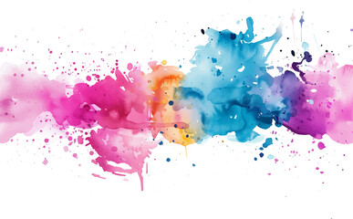 abstract watercolor stain colorful on a transparent background
