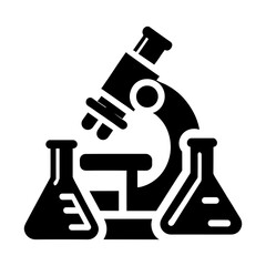 "Laboratory Icon Vector: An Illustrative Representation Of Scientific Research, Featuring A Microscope And Various Lab Equipment."