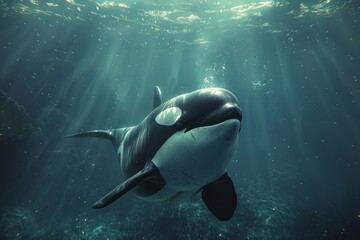 Orca Whale Swimming in the Ocean