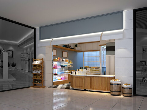 3d render cafe restaurant interior
