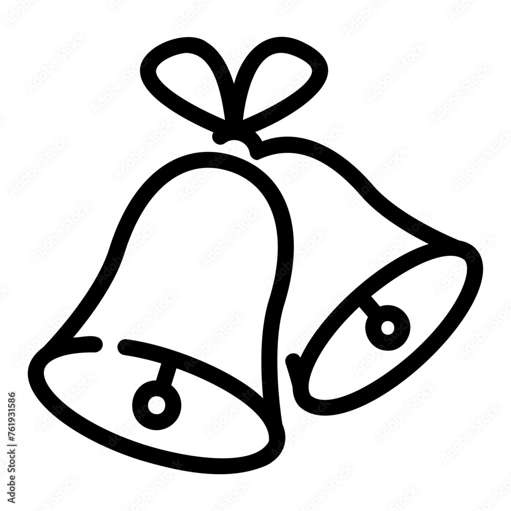 Poster wedding bell outline icon