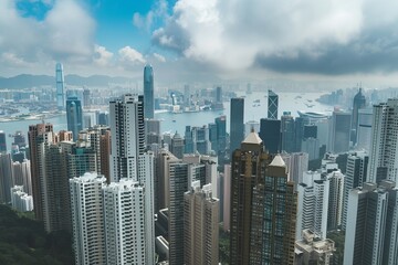 Ascend to the top of a towering skyscraper and gaze out over the city below, marveling at the sea of buildings stretching as far as the eye can see, Generative AI