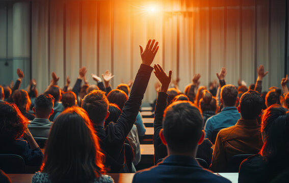 Expression opinion or power of voice concepts with person raising hand.teamwork decision voting and agreement of organization board.confidence of human mindset.business ideas