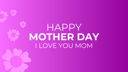 Naklejka na ściany i meble Mother's day greeting design with beautiful blossom flowers. purple background with hearts. Best Mom ever greeting card. fashion ads, poster, flyer, card, cover, poster. vector illustration