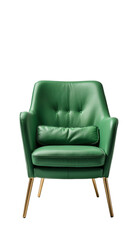 green armchair isolated on transparent background