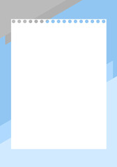 
This is an illustration of white paper on a blue background.