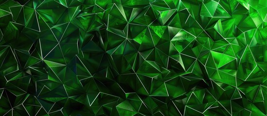 Dark Green abstract mosaic with polygonal shapes in a modern triangular design for businesses.