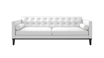 white sofa isolated on transparent background