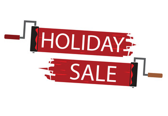 Generic Holiday  Sale painted using roller brushes. Editable Clip Art.
