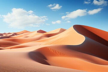 Fototapeta na wymiar Sand dunes in the desert landscape under a blue sky