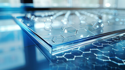 A detailed view of a graphenebased touch screen display with its ultrathin transparent and highly conductive layers providing smooth and responsive touch sensitivity.