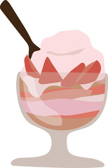Ice cream in glass illustration