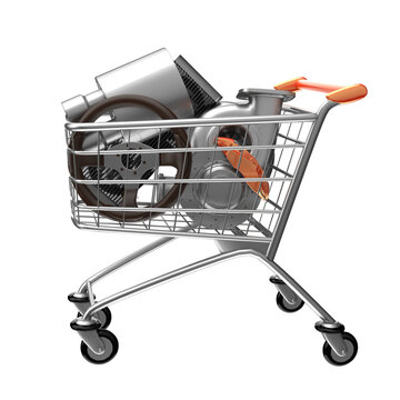 CARRINHO DE COMPRAS COM PE&Ccedil;AS AUTOMOTIVA 3D