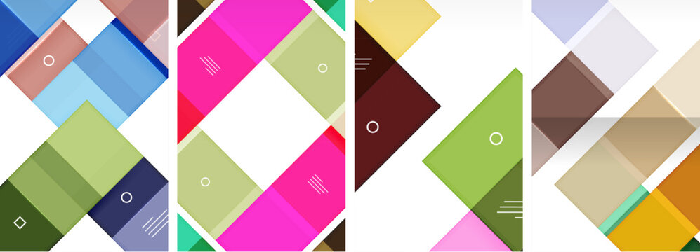 Square abstract poster set. Vector Illustration For Wallpaper, Banner, Background, Card, Book Illustration, landing page