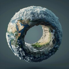 3D model of Earth as a toroidal structure, showcasing a central hole, the beauty of surface revolution, and the concept of an infinite loop