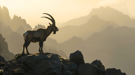 Majestic Ibex in the Wild: A Study of Strength and Survival in Nature's Grandeur