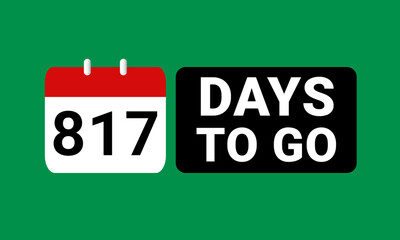 817 days to go last countdown. eight hundred and seventeen days go sale price offer promo deal timer, 817 days only