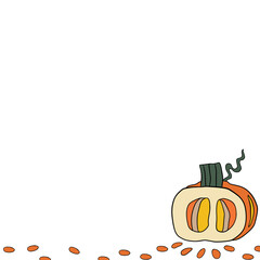 Pumkin, Vegetable abstract square frame, Square frame with abstract vegetables