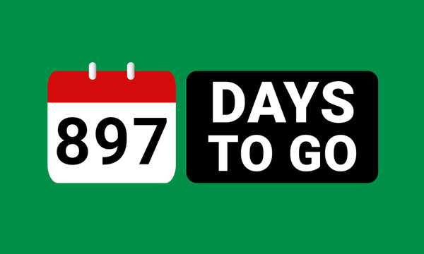 897 days to go last countdown. eight hundred and ninety seven days go sale price offer promo deal timer, 897 days only
