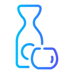 sake Line Gradient Icon